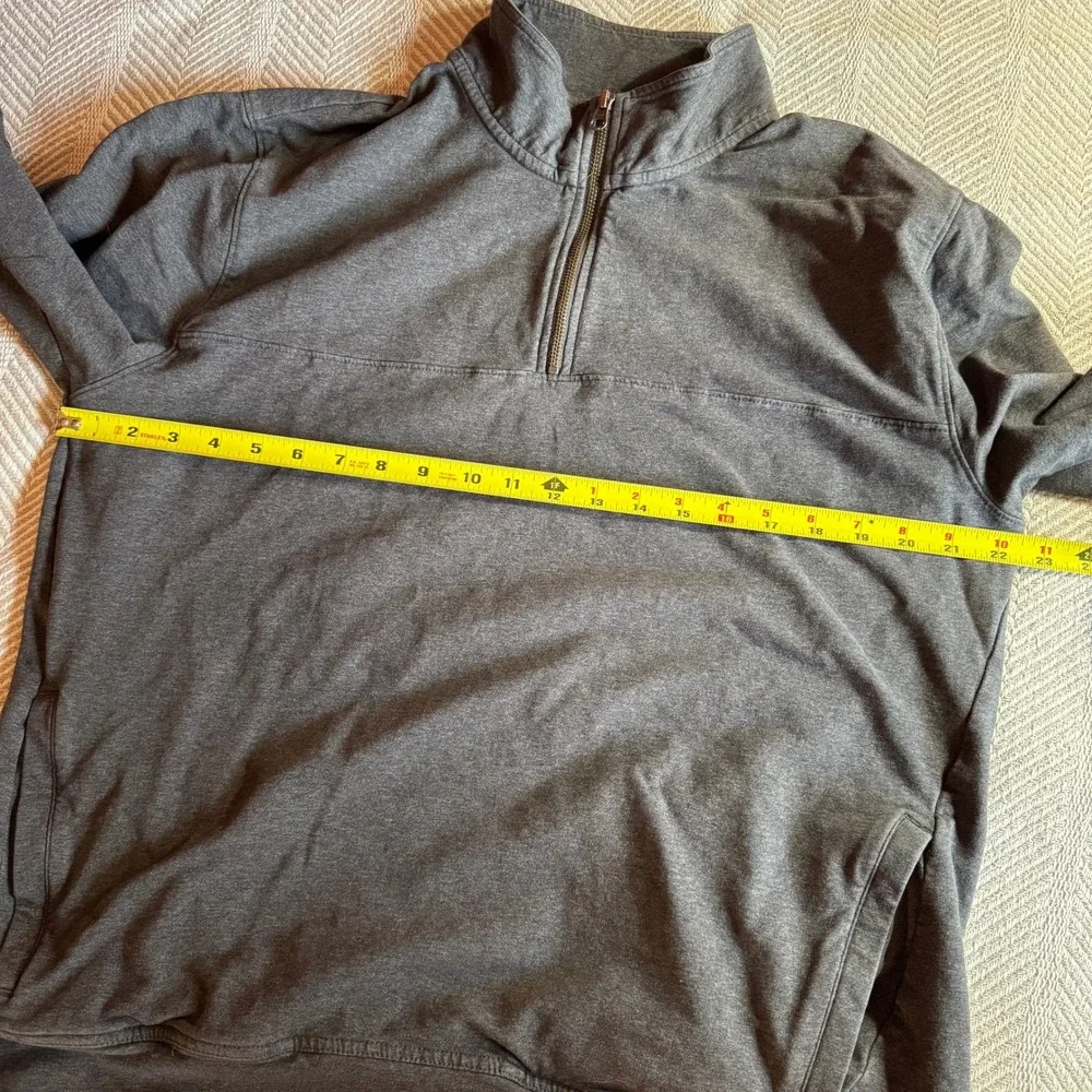 Pact Mens Organic Cotton Quarter Zip Pullover Charcoal Gray Heather XL